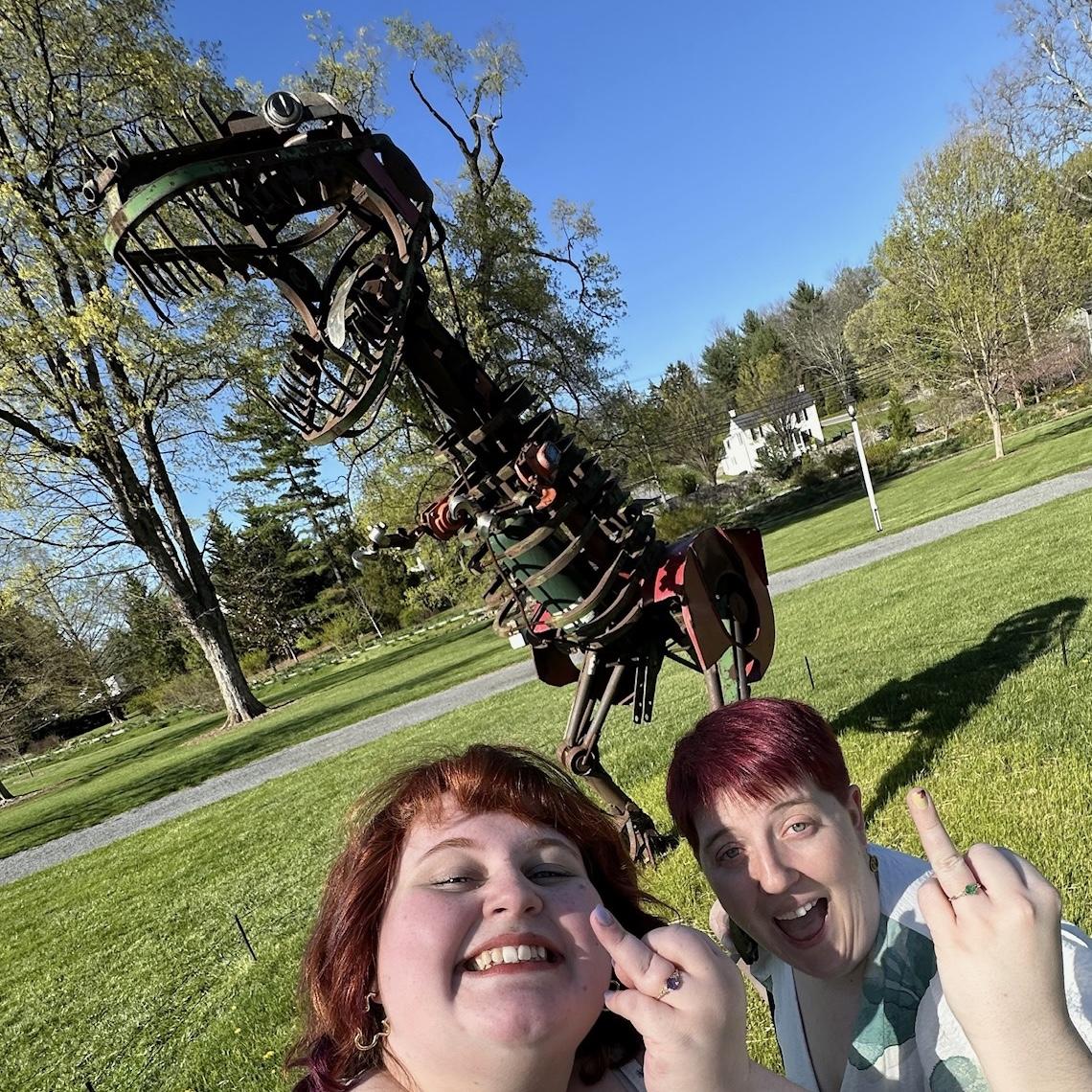 These scrap metal dinosaurs will be around the gardens during our ceremony! Check them out!