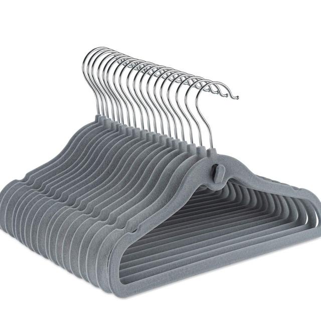 50 Pack Childrens Velvet Hangers - (Grey)
