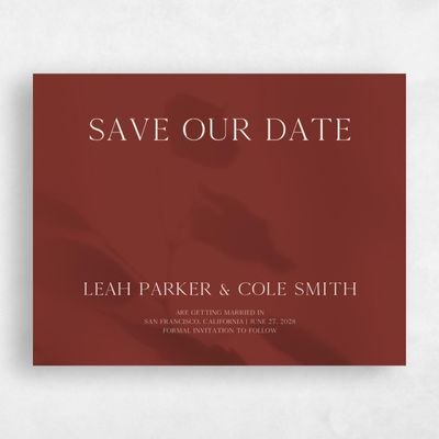 Red Fall Wedding Save the Date - Lummin Landscape