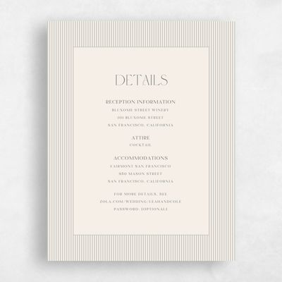 Beige Bordered Wedding Enclosure - Tristabelle