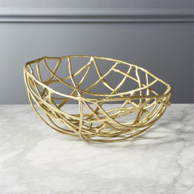 Nest Matte Gold Serving Bowl