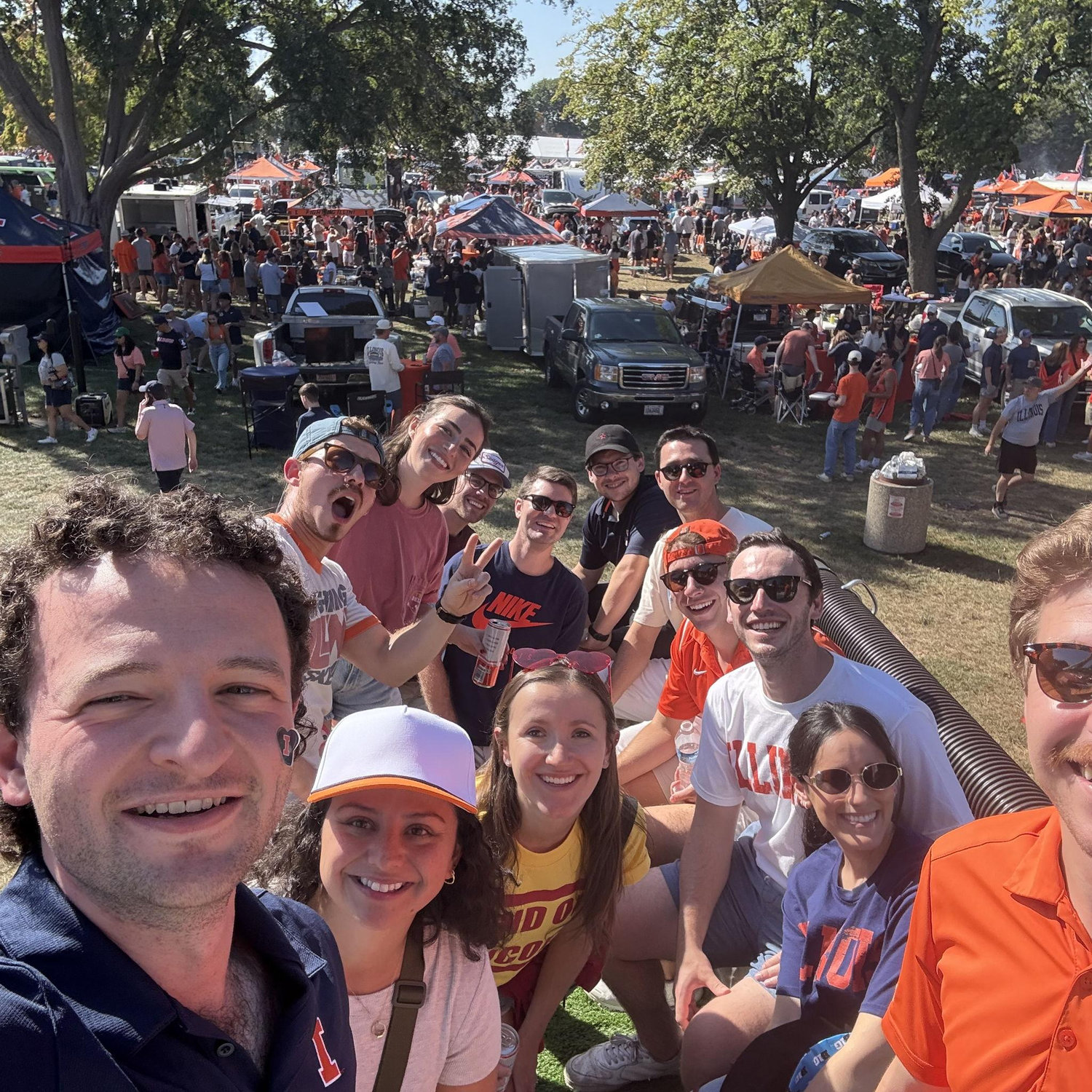 Selfie on the ILLINI firetruck before the USC v Illinois football game