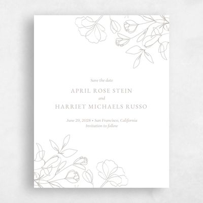 Red Wedding Save the Date - Essenza Bloom Letterpress