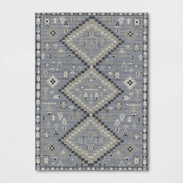 5' x 7' Tapestry Woven Outdoor Rug Gray Linen - Opalhouse™