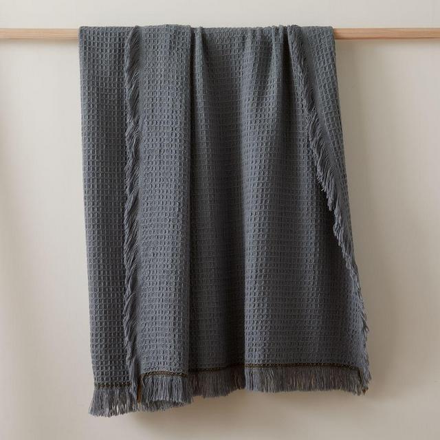 Cotton Waffle Throw, 50"x60", Ocean