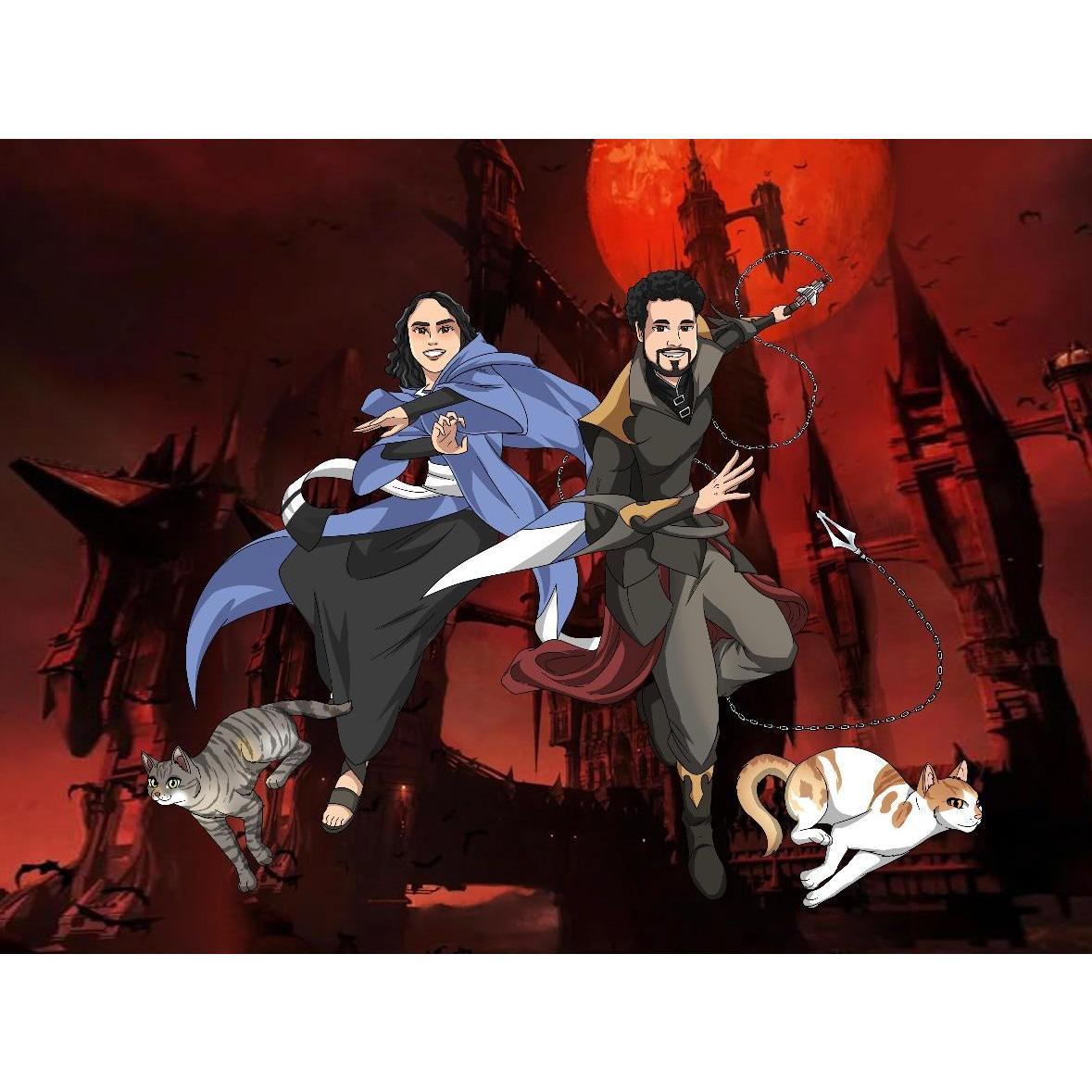 Our family photo in Castlevania style
