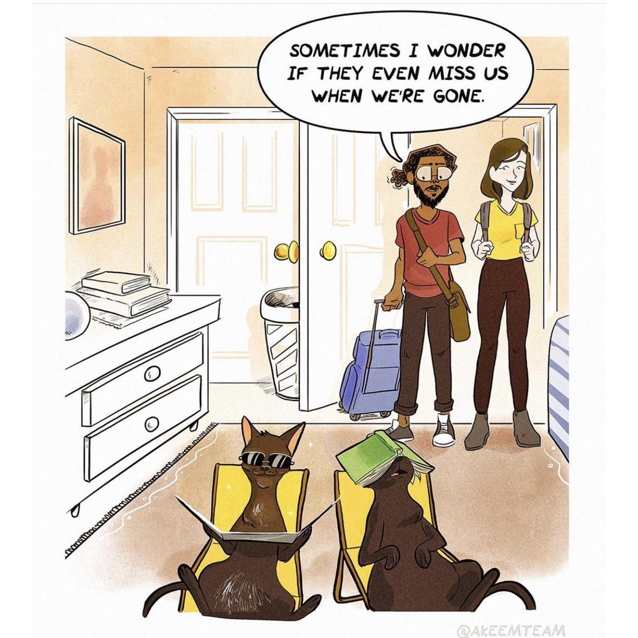 The whole family in a comic.