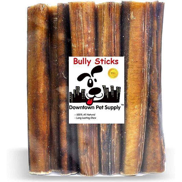 Downtown Pet Supply 6 inch 24 Pack of Jumbo Extra Thick Bully Sticks for Large Dogs, Single Ingredient, Rawhide-Free Long Lasting Bully Sticks for Medium Dogs- Alternative Chew Bones for Medium Dogs
