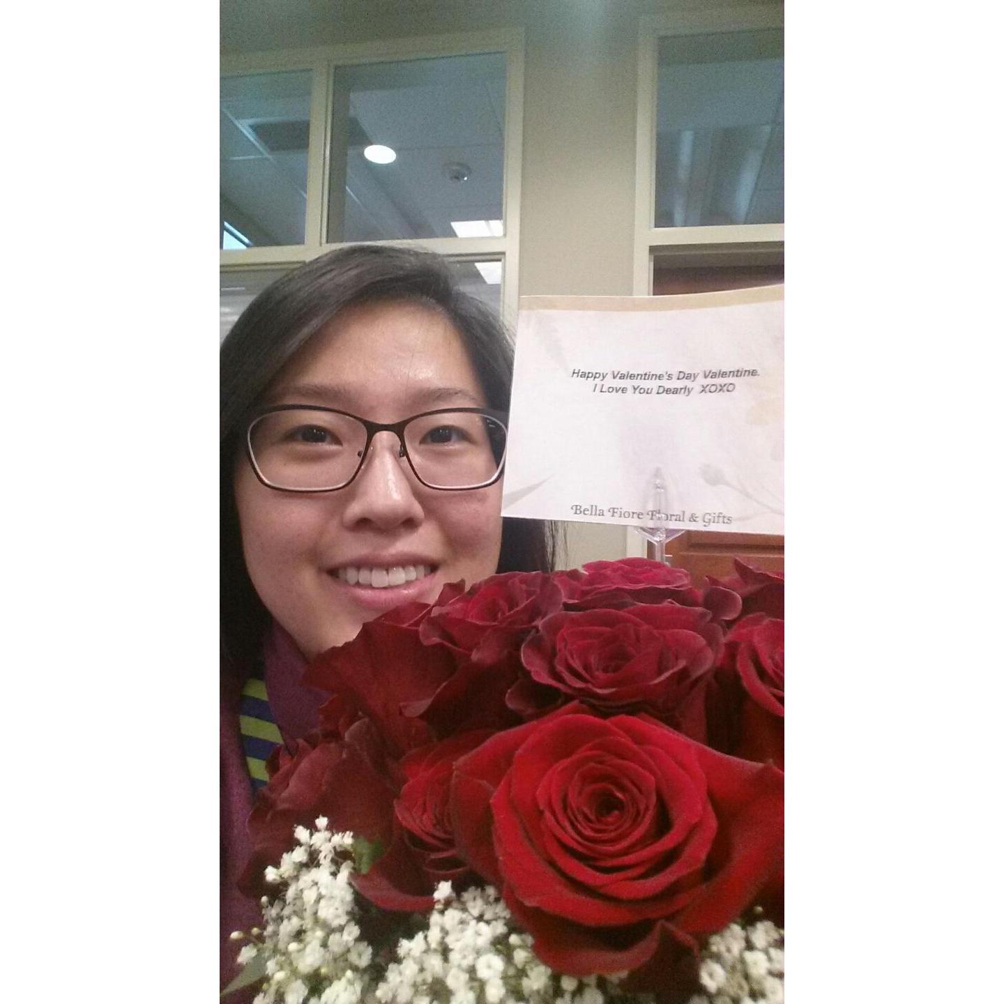 Best surprise while I was working at the library. I still have the bouquet.
