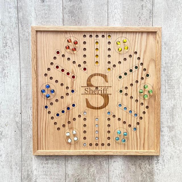 Aggravation Wahoo Wooden Game Board, Oak Wahoo Game, Personalized Game Board, 6 person Game Board