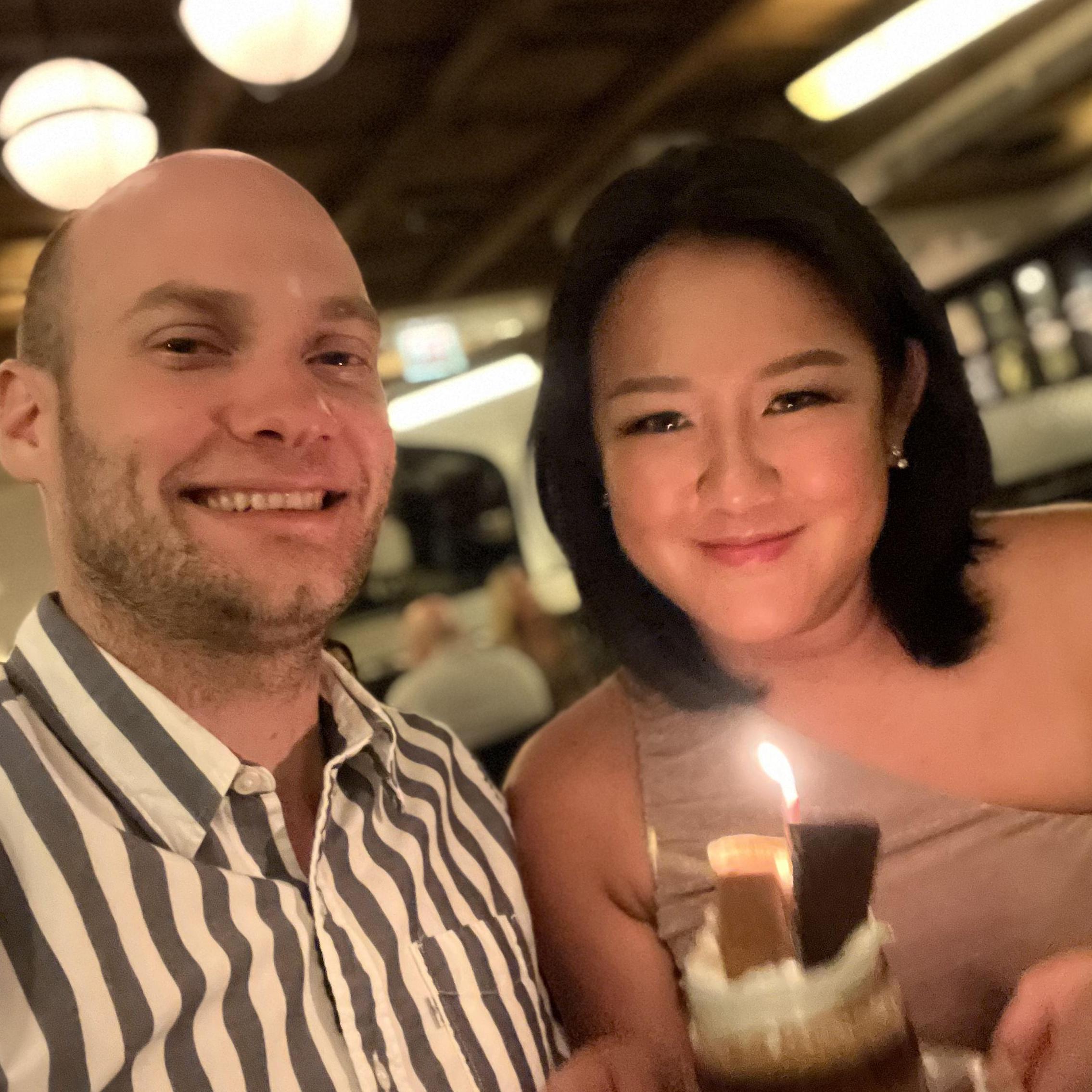 Celebrated my BD after he proposed.