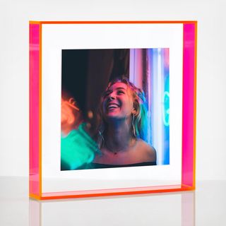 Neon Pink Float Frame with Magnetic Photo Holder