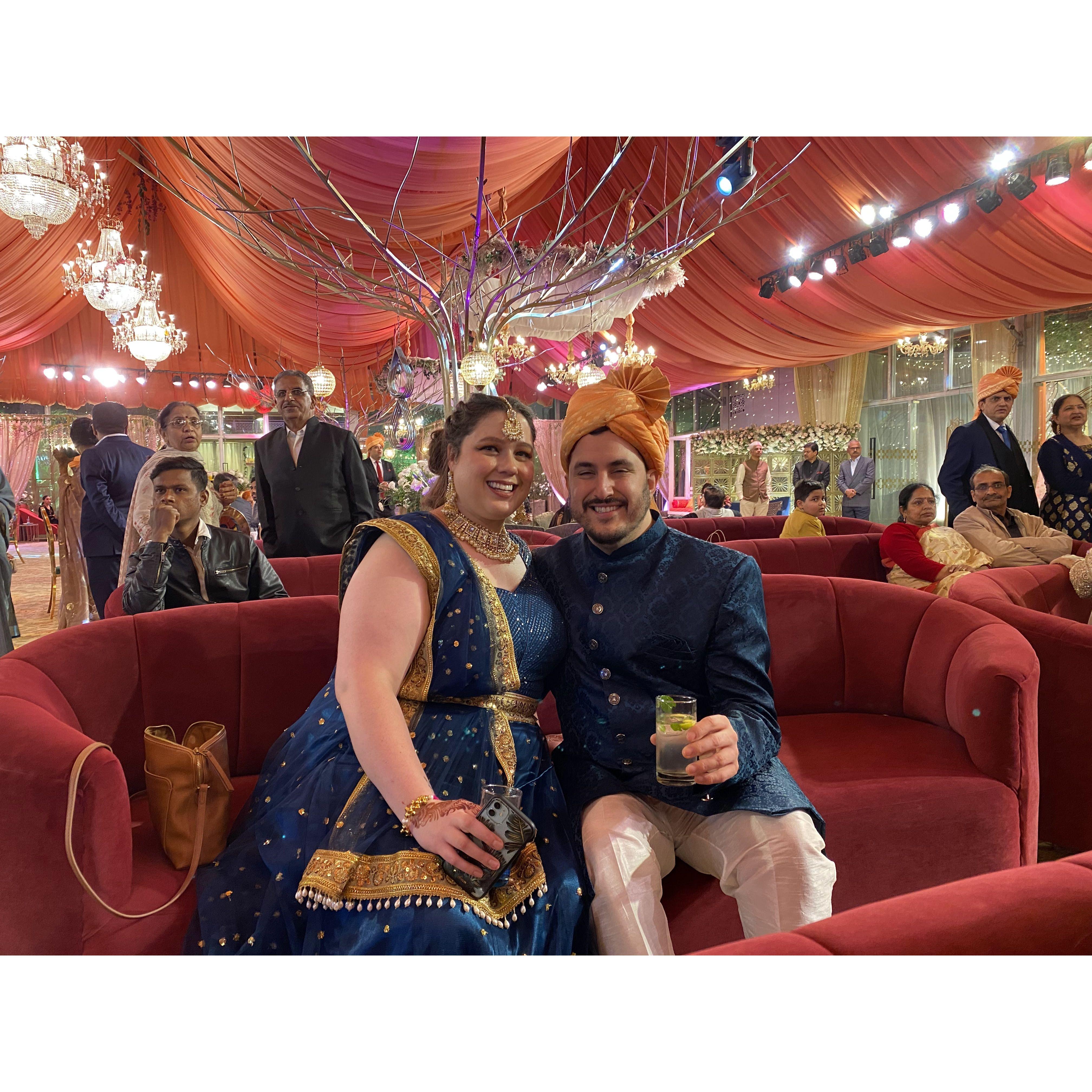 At Marco's sister Crystal's wedding in India, February 2024.