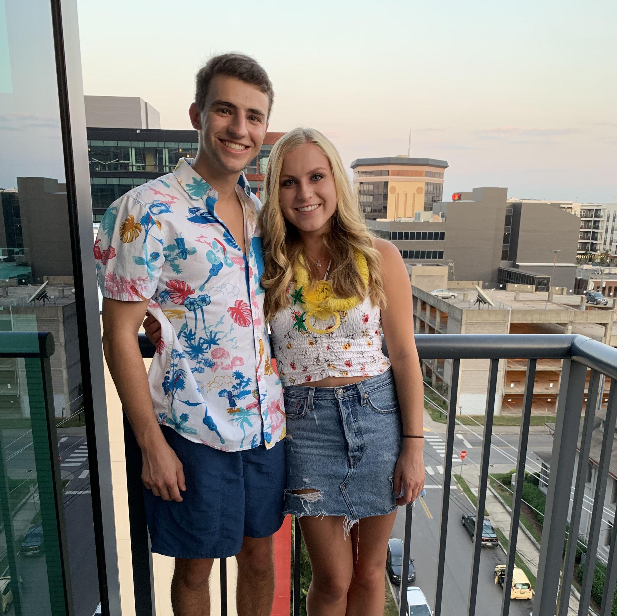 This is the first photo we took together at a date party in Fall of 2019!