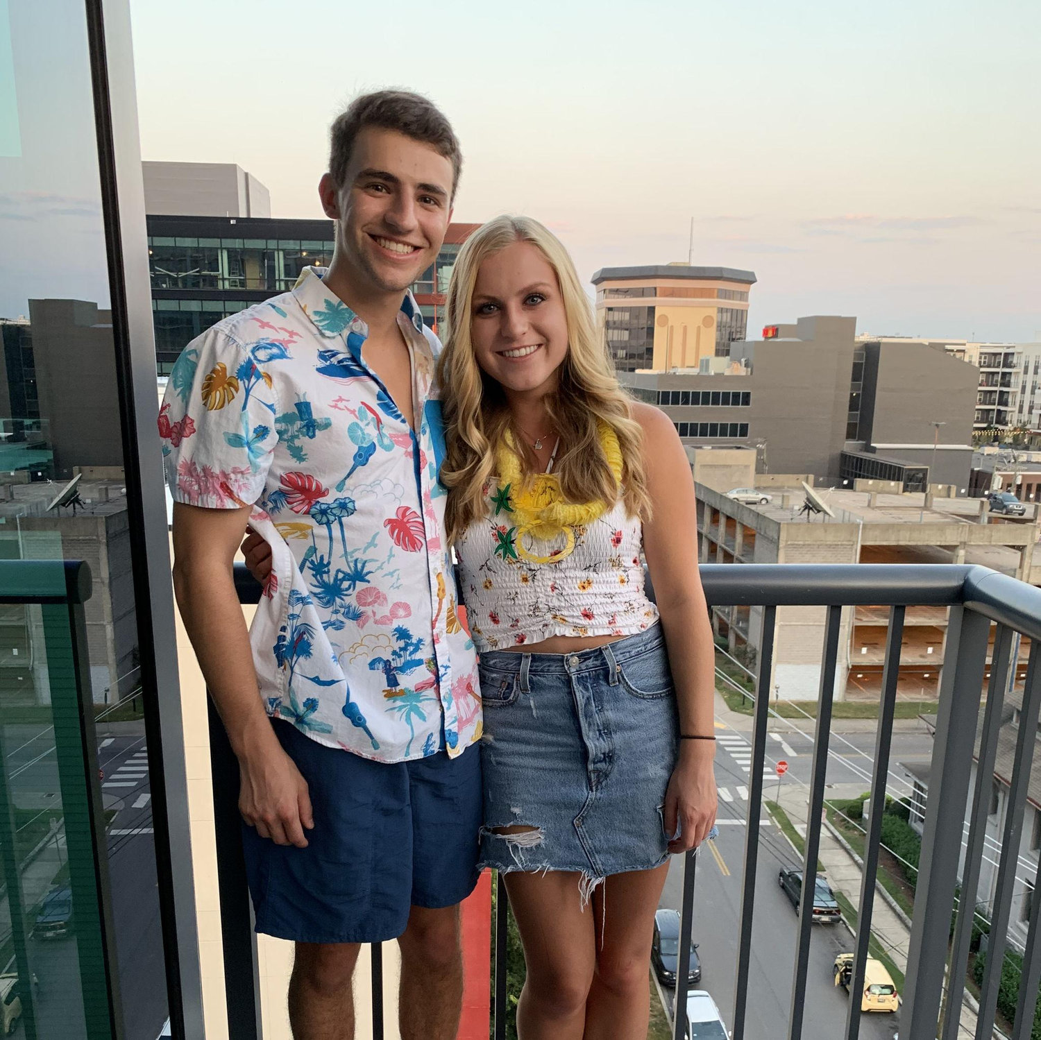This is the first photo we took together at a date party in Fall of 2019!