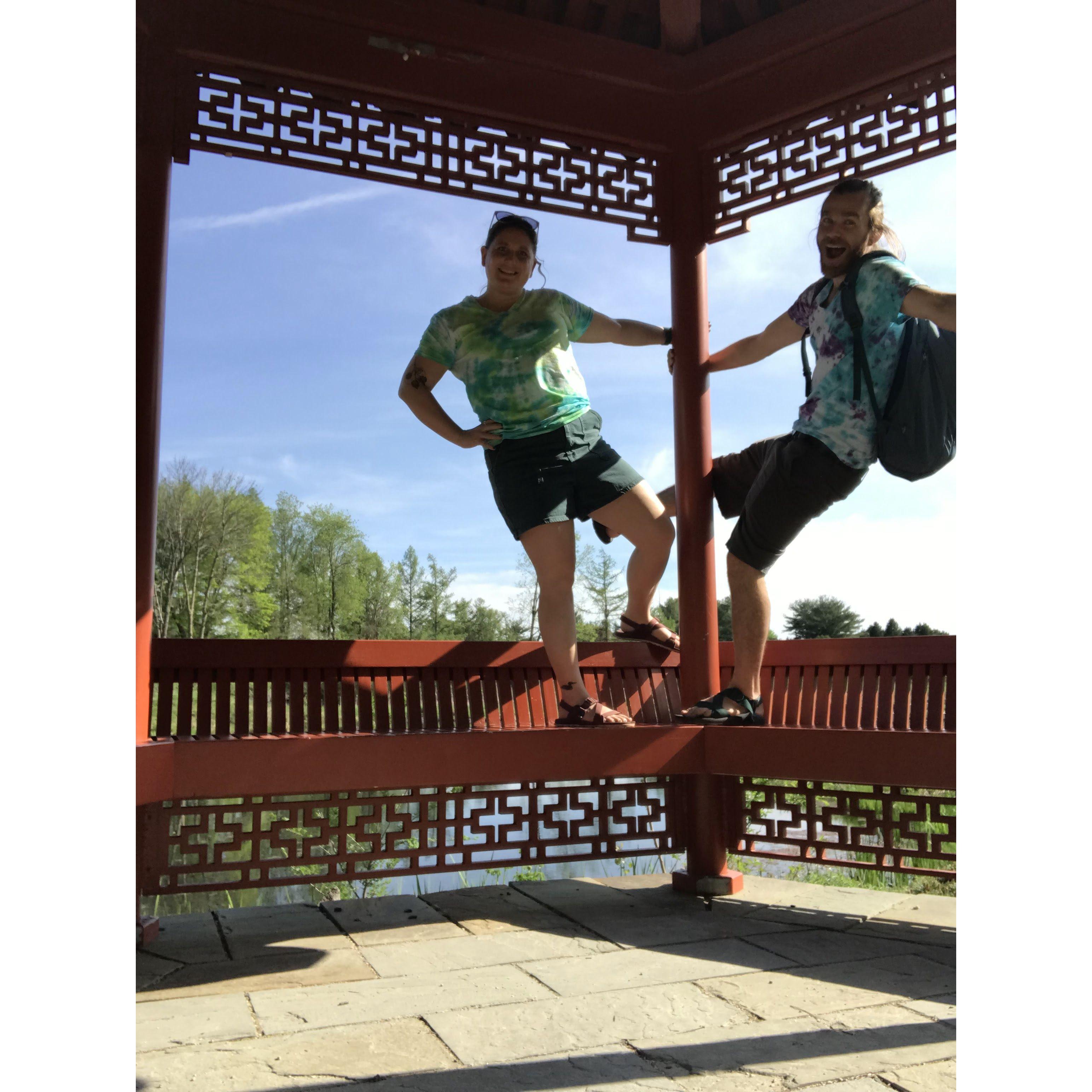 Feeling good in our tie dye at MN Landscape Arboretum