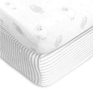 Cuddly Cubs Baby Crib Mattress Sheets Set 2 Pack Crib Fitted Sheet for Boys Girls Toddler Unisex Jersey Knit Cotton Babies Sheets