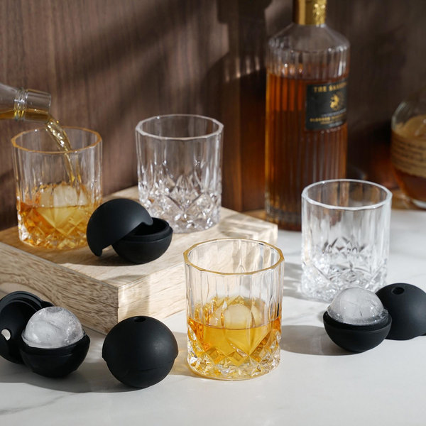 その他 ICE LIQUID Artist Whisky Collection Set Viski, 8-Piece Liquor Glass & Ice Sphere Box Gift Box Set | Zola