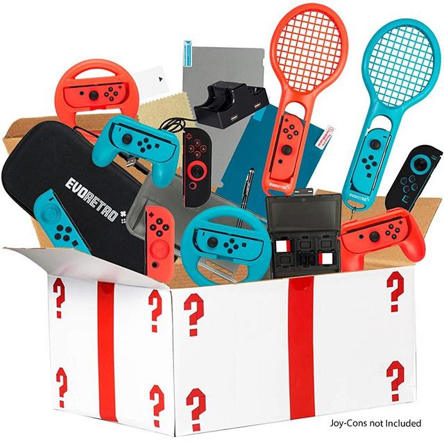 Ultimate Accessories Bundle compatible for Nintendo Switch - 21 in 1 Essential Kit including (Tempered Glass Screen Protector, Travel Carrying Case, Joy Con Charging Dock Station, Grip, and more)