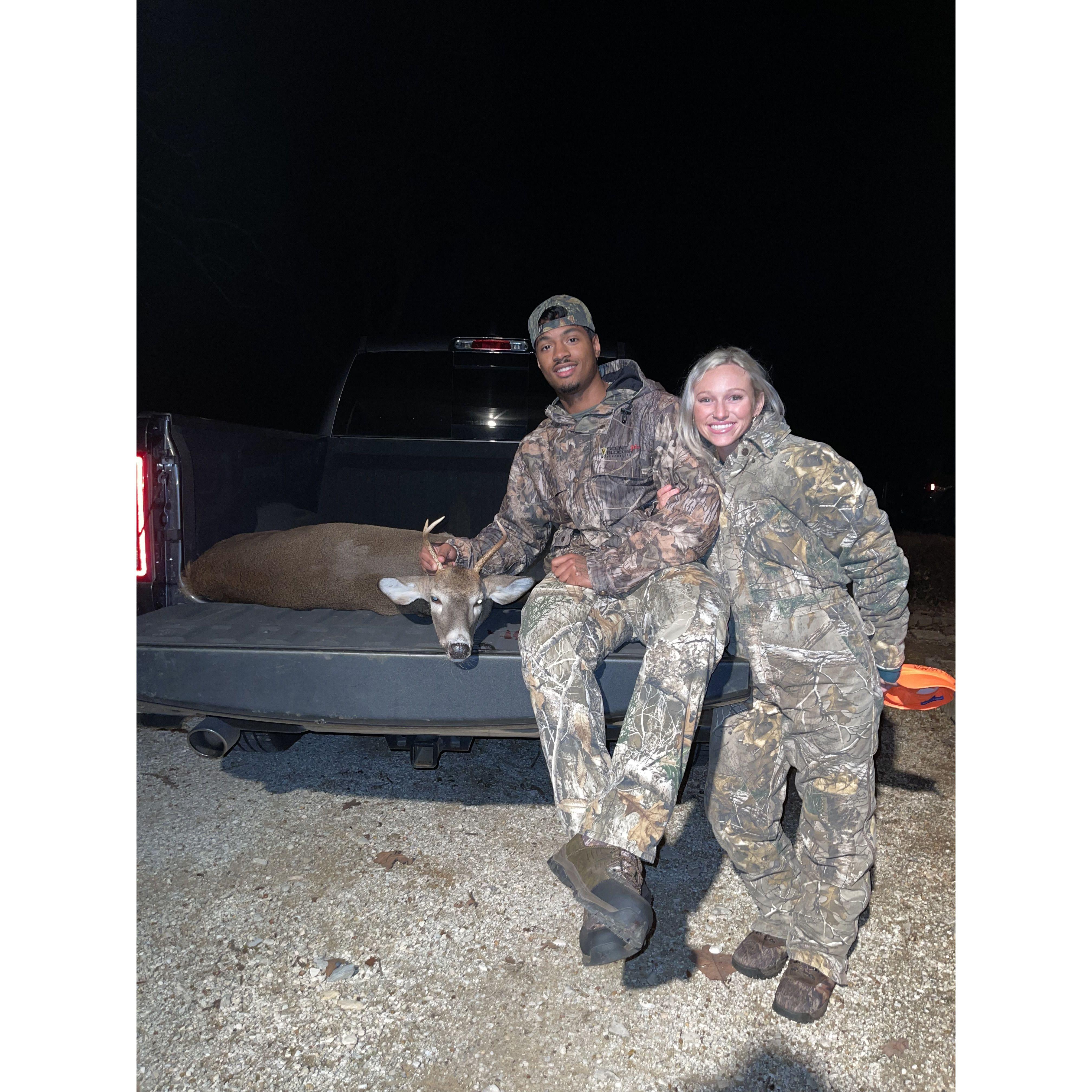 J'Lee's first of many bucks! This was very special to share with J'Lee, as it is a tradition that I have only ever shared with my Dad. So glad we got to make this memory together. Many more to come!