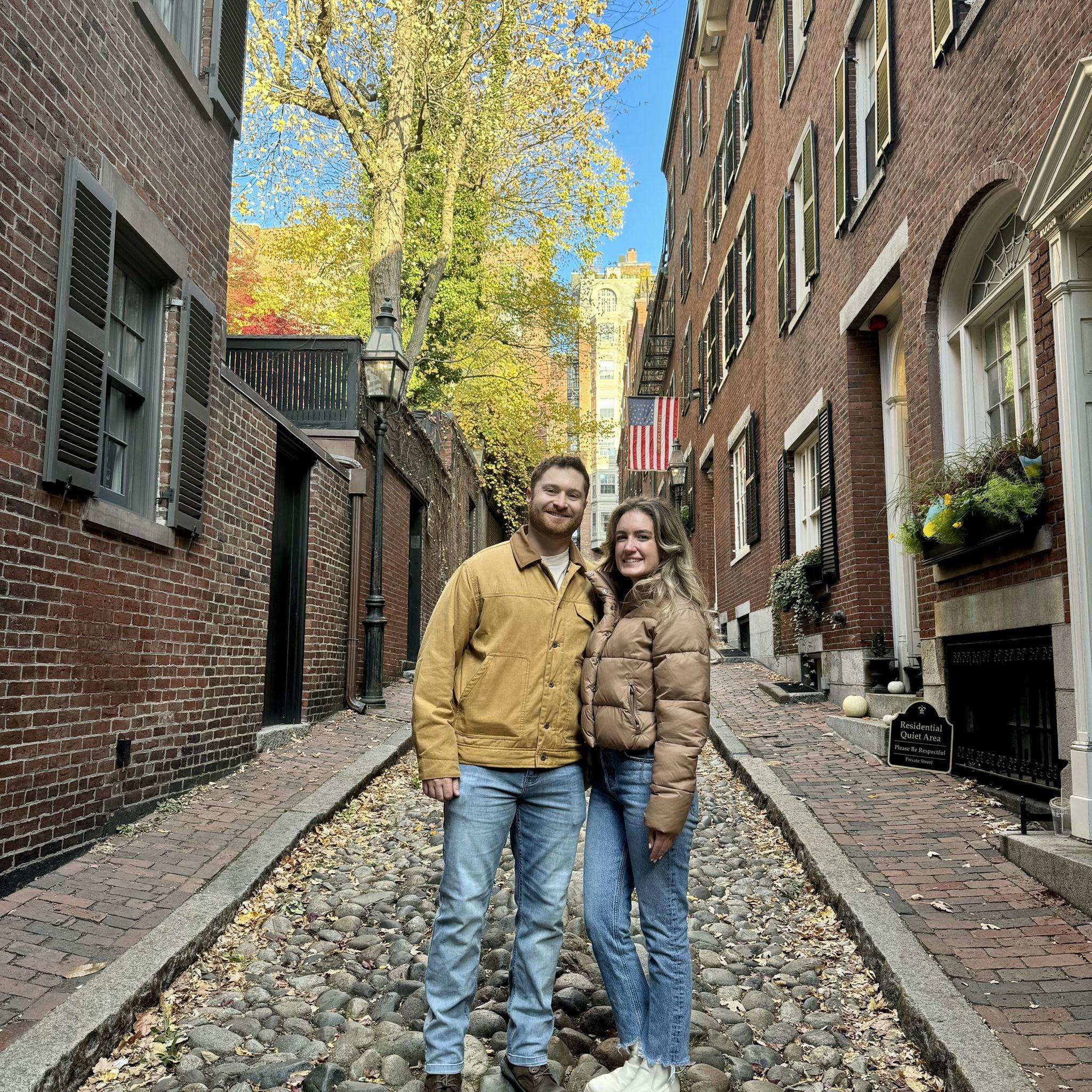 A beautiful fall day in Boston on Acorn St