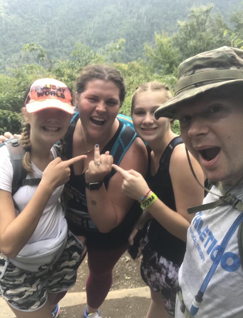 The girls hiked to our spot!