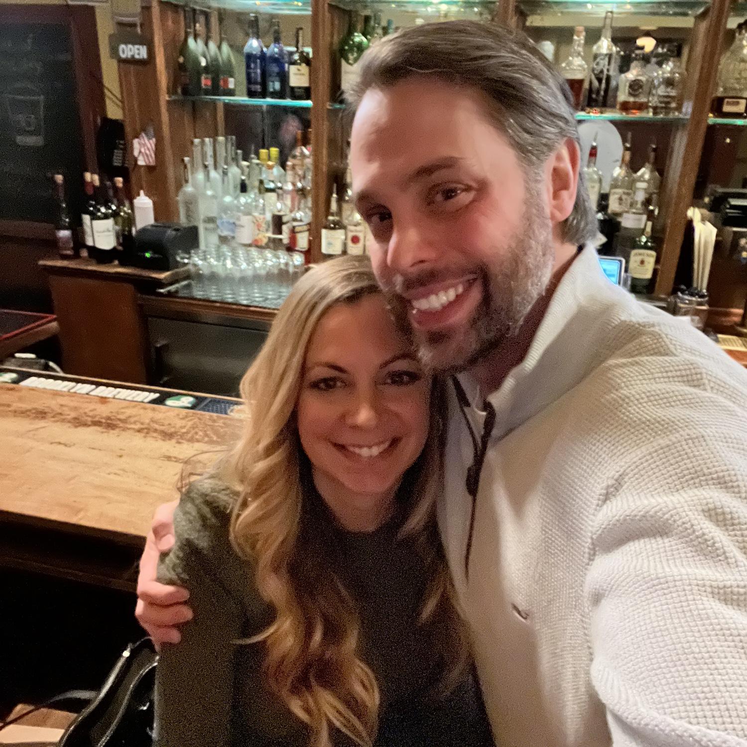 Our 1 year anniversary! 

Mixing love and laughter at the bar - our spirits were high.