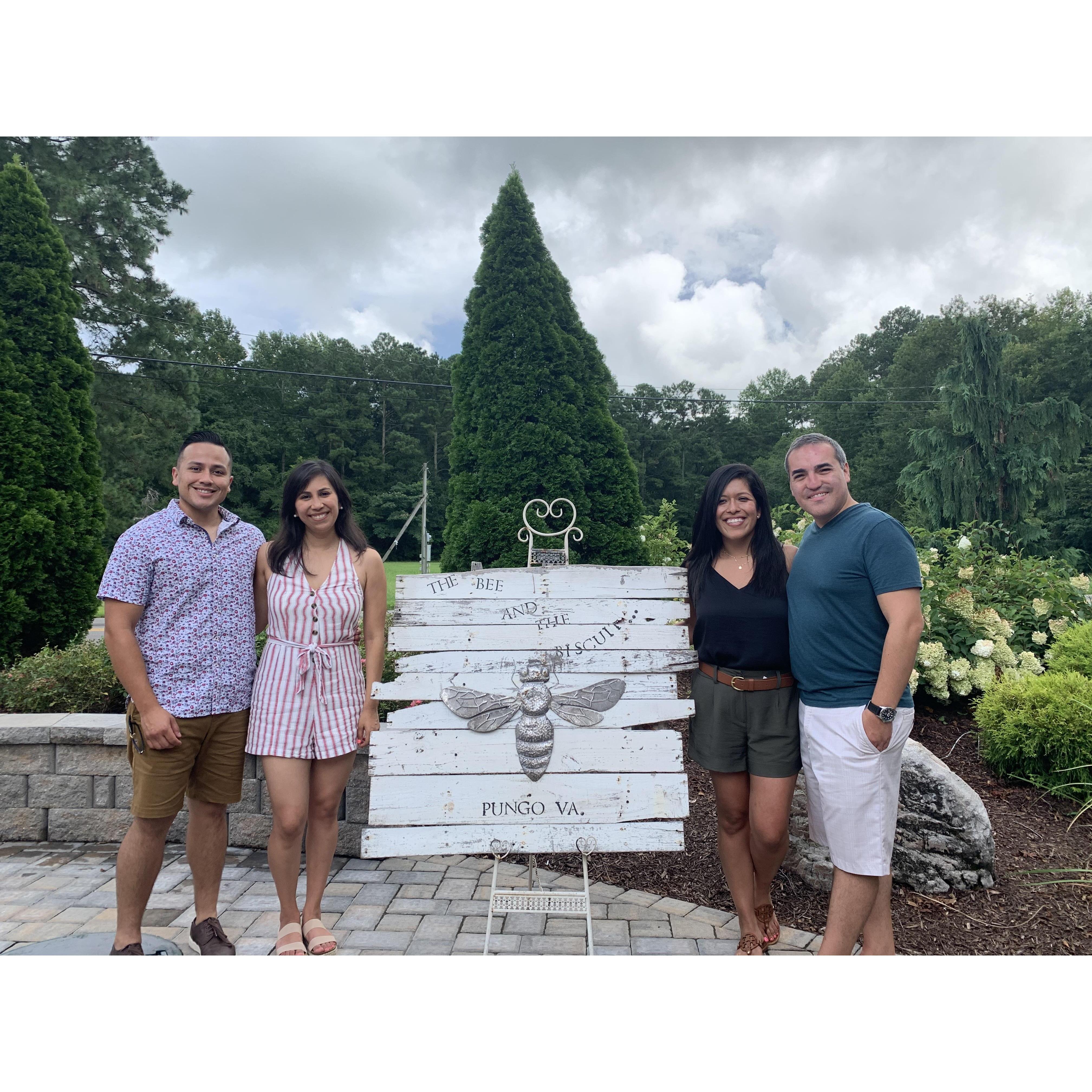 Visiting our friends in Virginia...a day before he would pop the question!!