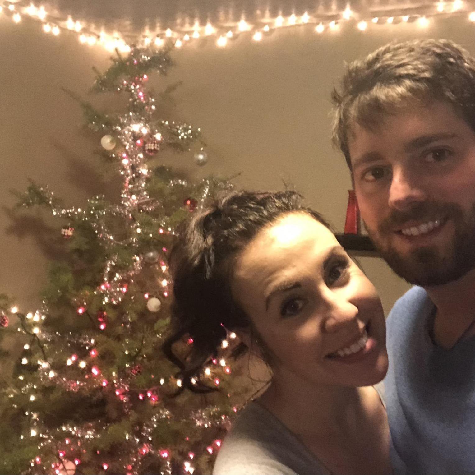 Shortly after they cut down their first Christmas tree, now it's their little family tradition.