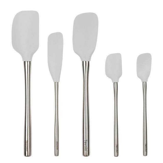 Tovolo 5pc Silicone/Stainless Steel Flex Core Spatula Set Oyster Gray