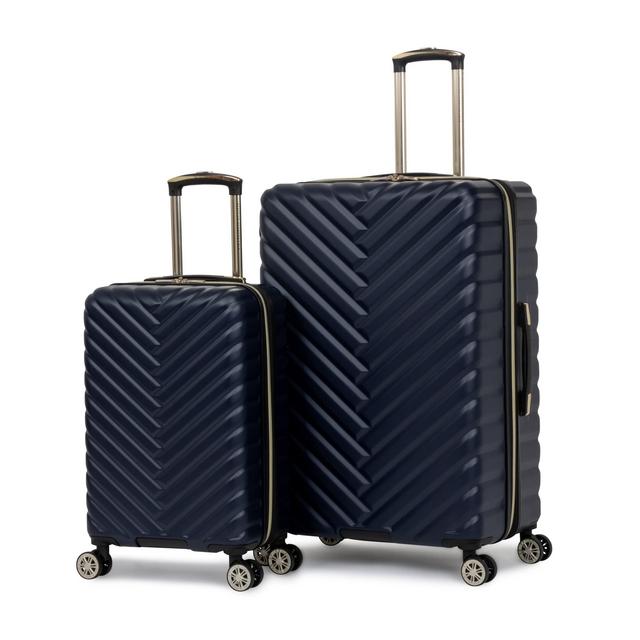 Kenneth Cole Reaction Madison Square Hardside Chevron Expandable Luggage, Navy, 2-Piece Set (20" 28")