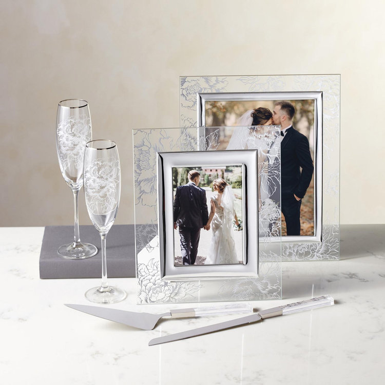 Lenox, Silver Peony Stamped Steel Frame | Zola
