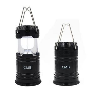 CMB 2-in-1 Rechargeable Camping Lantern Solar Flashlight Emergency Lantern with USB Power Bank (Black)