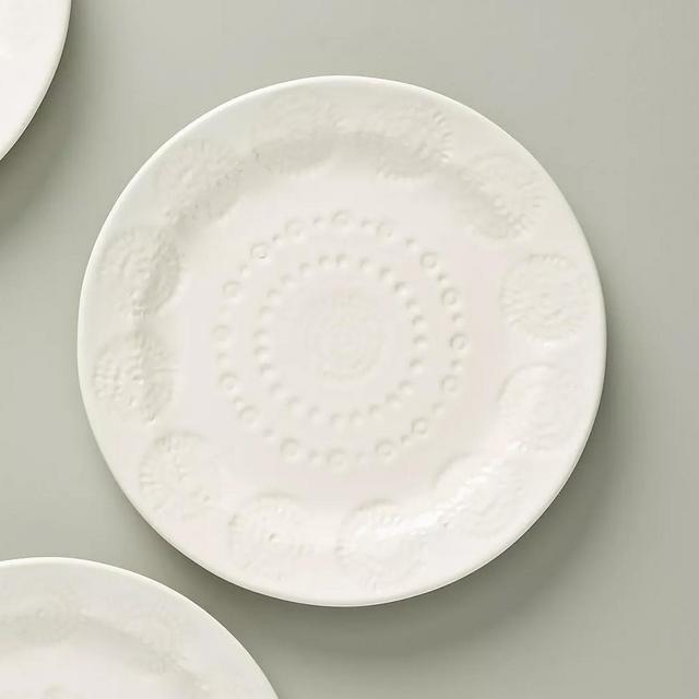 Anthropologie Old Havana Bread Plates | White, Set of 4