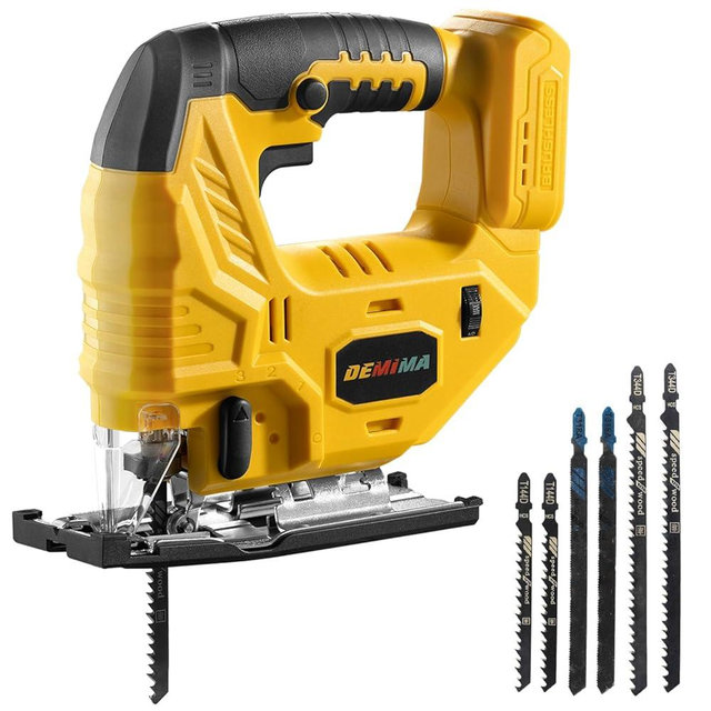 Cordless Jig Saw for De-Walt 20V Battery, 7 Speed Variable ​​Up to 3200RPM, LED Light, 45° Bevel Cuts, 3 Orbital Motions, with Jig Saw Blade for Straight/Curve/Circle Cutting(Battery Not Include)