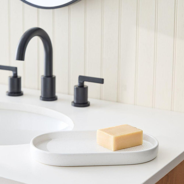 Speckled Stoneware Tray, White