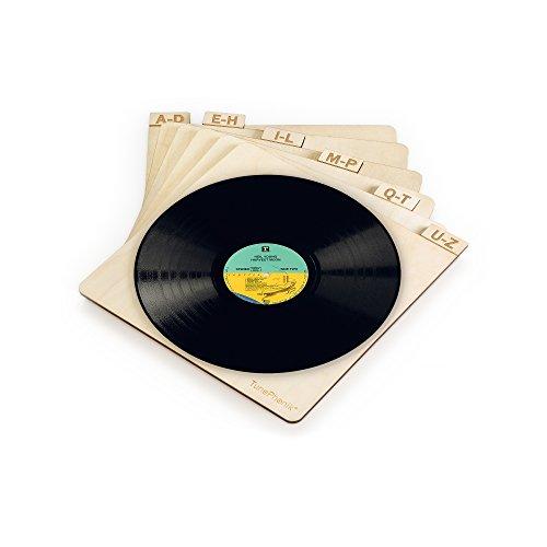 TunePhonik Vertical Laser Cut Wooden Record Dividers to Organize Vinyl LPs up to 12” | Includes Six Dividers