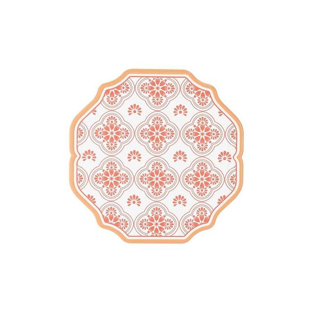 Pavilion Gift Company- Coral - 8.25" Ceramic Heat Resistant Trivet Summer Italian Mediterranean Kitchen Decor