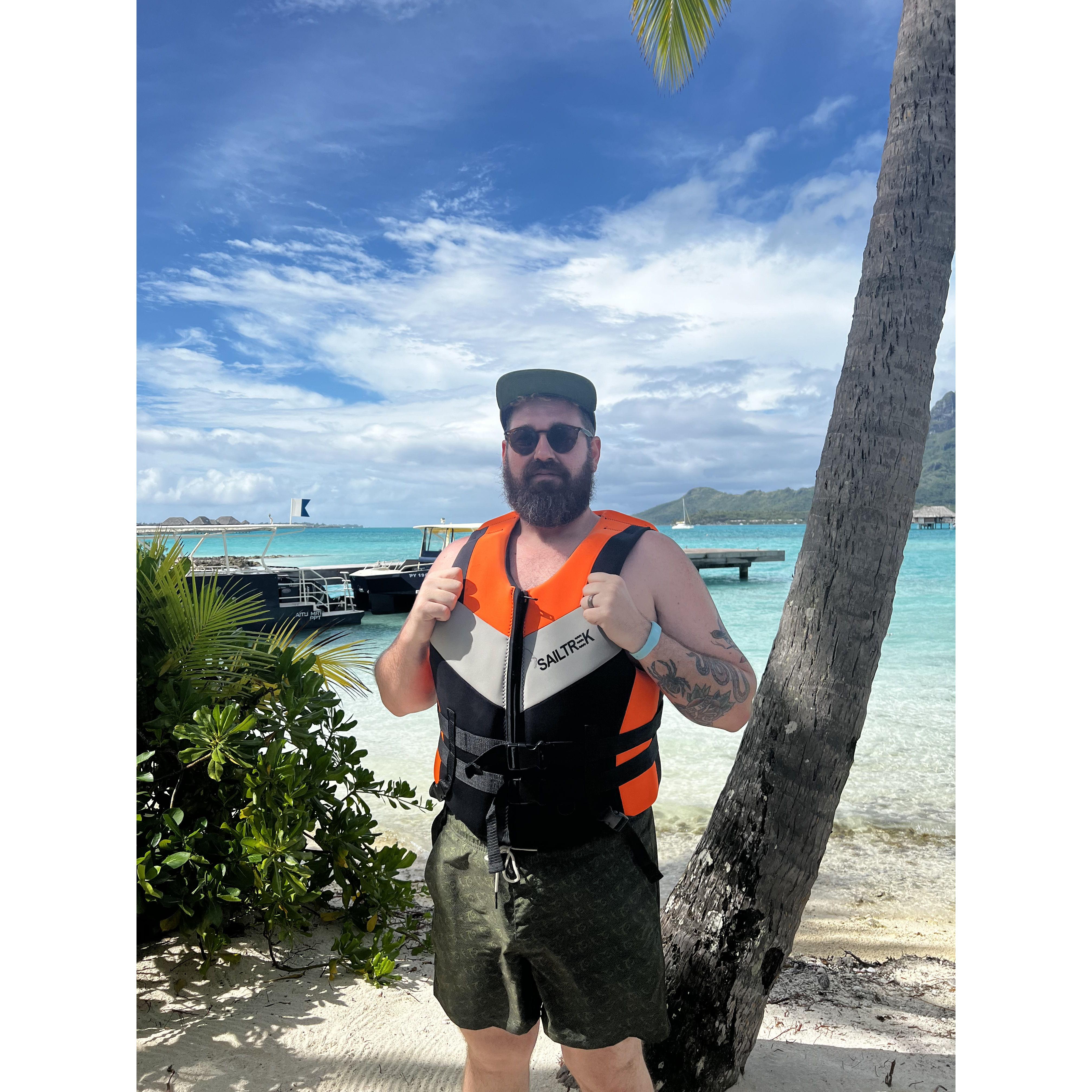getting ready to jet-ski