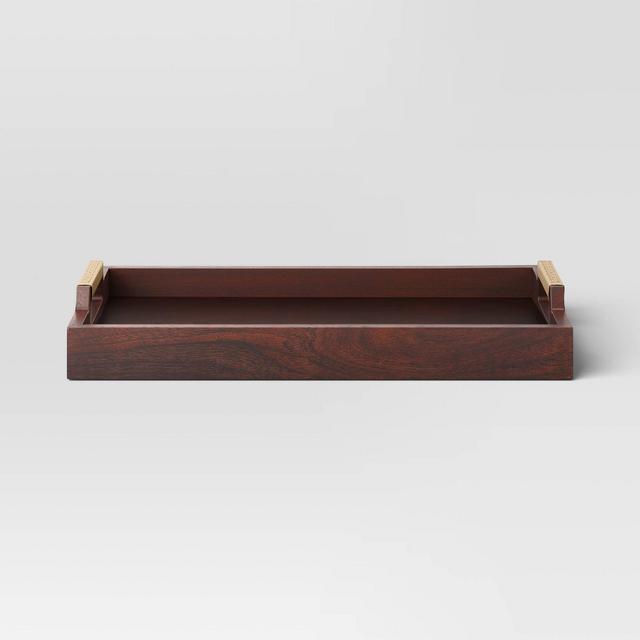 Decorative Dark Wood Tray - Threshold™