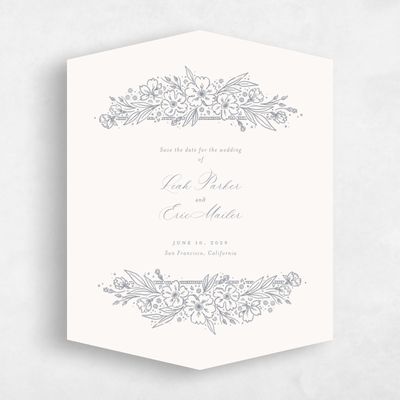 Beige Diamond Wedding Save the Date - Yolande Portrait