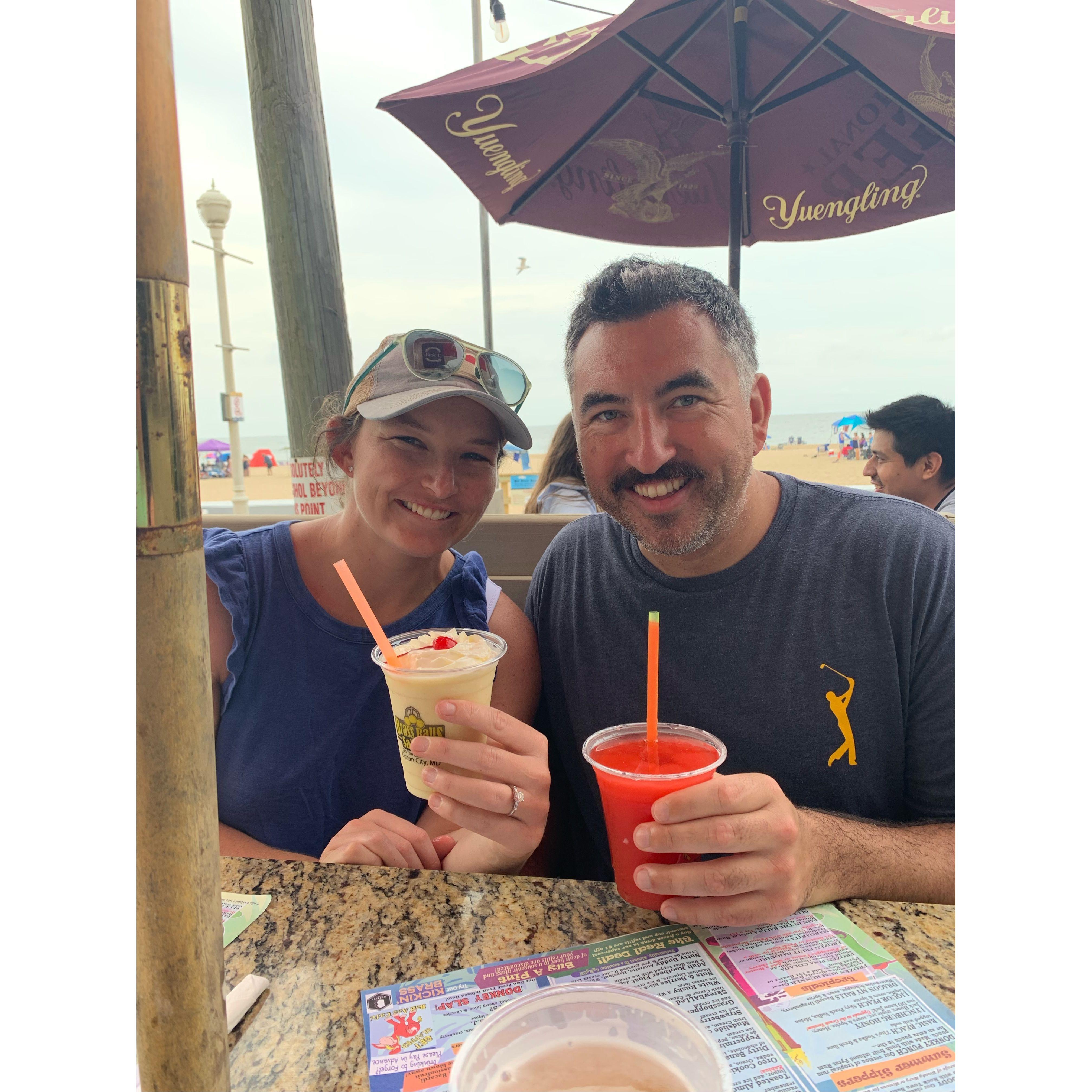 Celebrating our engagement with my parents in OCMD. July 2023