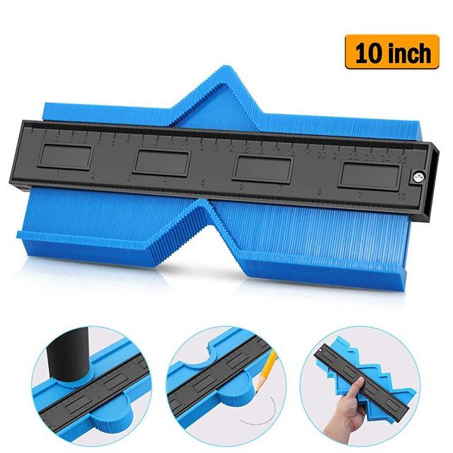 10 Inch Widen Contour Duplication Gauge, Precisely Copy Irregular Shapes, Plastic Woodworking Shape Tracing Measuring Tool, Perfect for Trace the Weird Edge and Angles