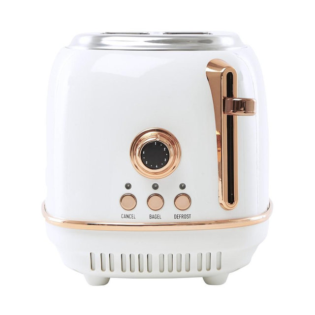 Haden Heritage 2-Slice Wide Slot Toaster, Ivory & Copper