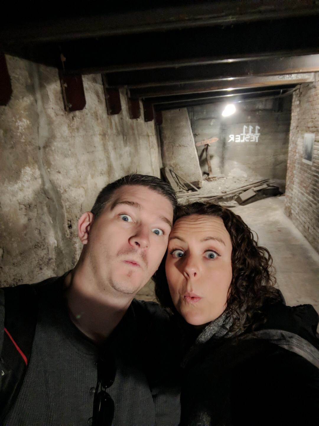 Haunted Seattle tour. No ghosts were spotted, but we're very good actors.
