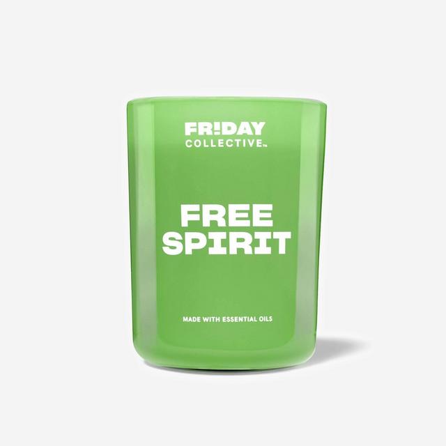 8oz 1-Wick Glass Free Spirit Candle Green - Friday Collective