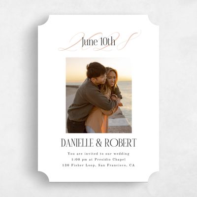 White Ticket Wedding Invitation - Palenque Photo