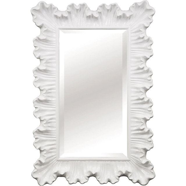 At-Home - Ruffle Frame Mirror - White