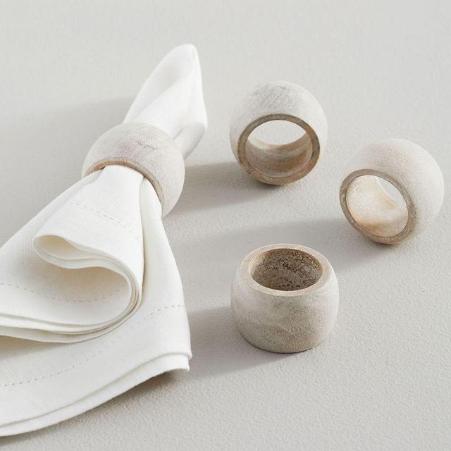 Chateau Acacia Wood Napkin Ring, Each - White