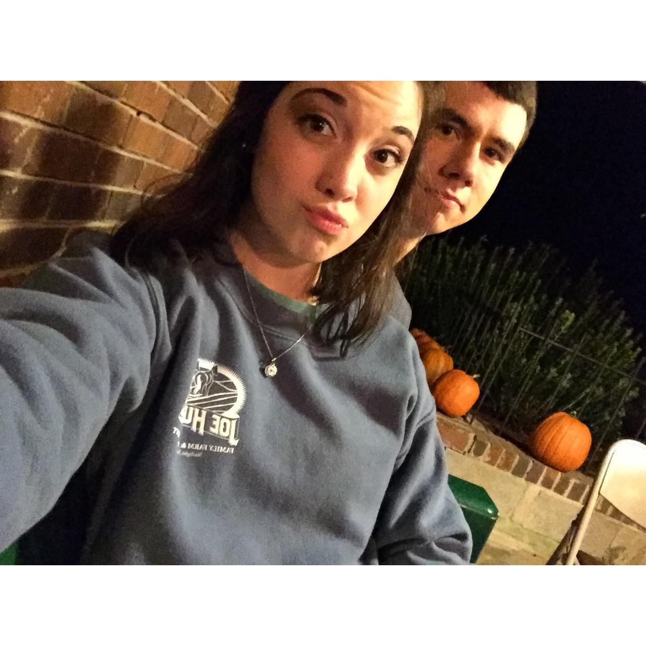 Meredith's first Adamson family pumpkin carving